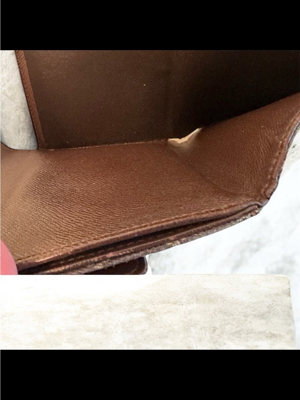 Louis Vuitton Mini Lin Monogram Canvas compact trifold wallet KK initials - Picture 11 of 11